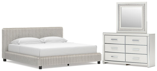 Zuraleus King Upholstered Bed, Dresser and Mirror