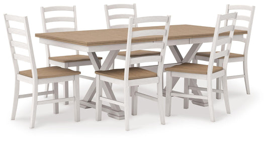 Purlaney Dining Table and 6 Chairs