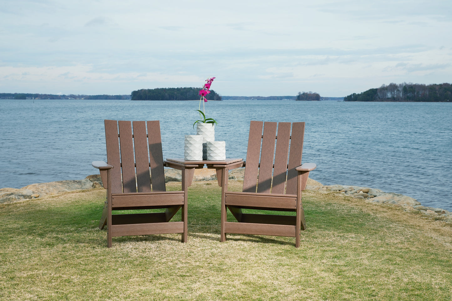 Emmeline 2 Adirondack Chairs with Connector Table