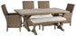 Beachcroft Outdoor Dining Table and 4 Chairs and Bench