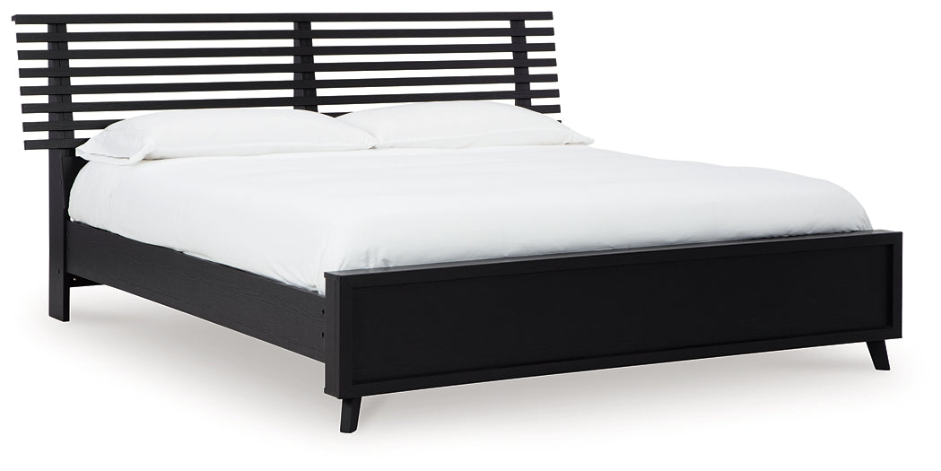 Danziar Queen Panel Bed with Mirrored Dresser, Chest and Nightstand