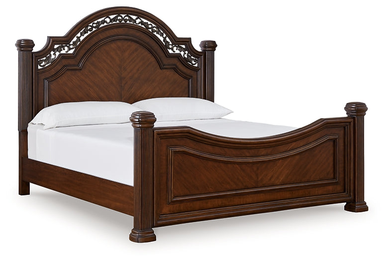 Lavinton King Poster Bed with Mirrored Dresser