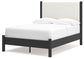 Cadmori Full Upholstered Panel Bed with 2 Nightstands