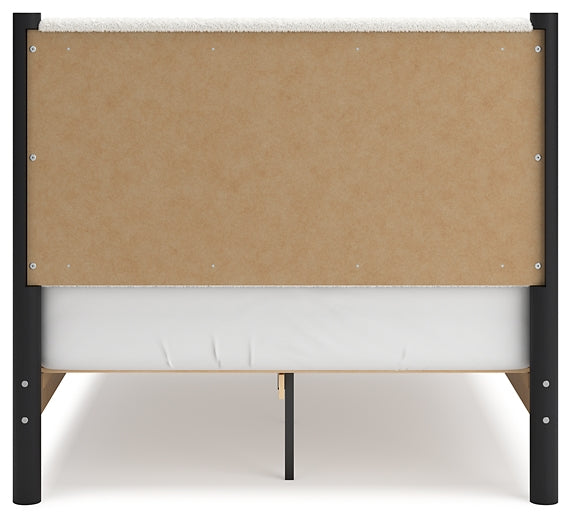 Cadmori Full Upholstered Panel Bed with 2 Nightstands