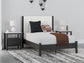 Cadmori Full Upholstered Panel Bed with Mirrored Dresser, Chest and Nightstand