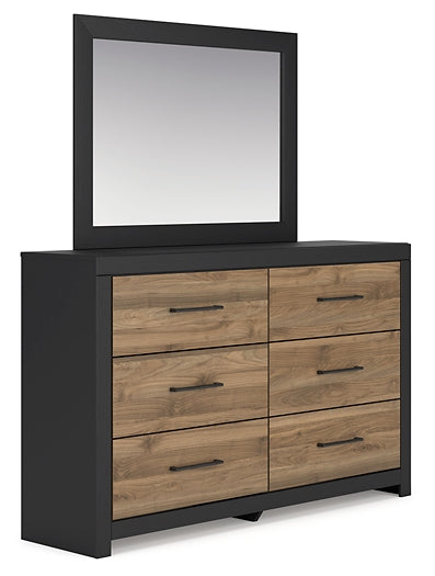 Vertani Twin Panel Bed with Mirrored Dresser, Chest and 2 Nightstands