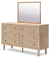 Cielden King Panel Headboard with Mirrored Dresser