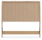 Cielden Full Upholstered Panel Bed with Mirrored Dresser