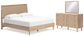 Cielden King Panel Bed with Mirrored Dresser