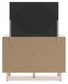 Wistenpine Twin Upholstered Panel Headboard with Mirrored Dresser