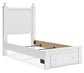 Mollviney Twin Panel Storage Bed with Mirrored Dresser