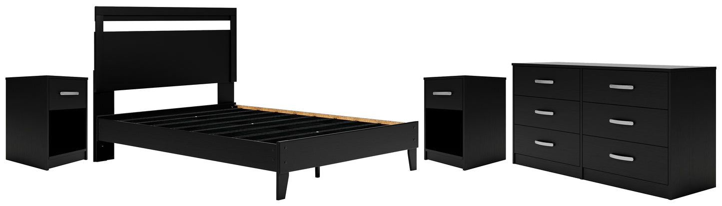 Finch Queen Panel Platform Bed with Dresser and 2 Nightstands