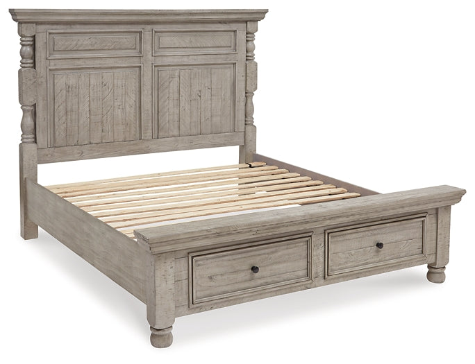 Harrastone King Panel Bed with Dresser and Nightstand