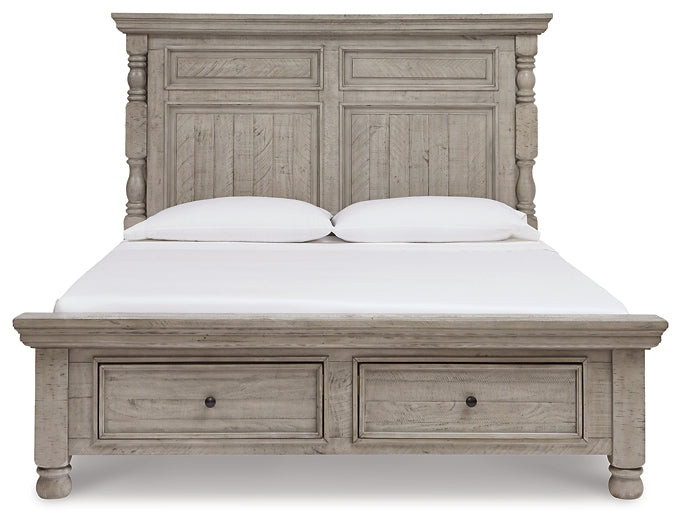 Harrastone California King Panel Bed with Dresser and Nightstand