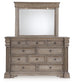 Blairhurst King Panel Bed with Mirrored Dresser