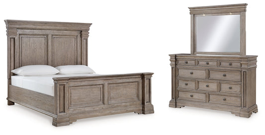 Blairhurst King Panel Bed with Mirrored Dresser