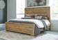 Galliden King Panel Bed with Mirrored Dresser and Nightstand