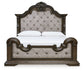 Maylee California King Upholstered Bed with Mirrored Dresser