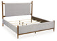 Lyncott California King Upholstered Bed with Mirrored Dresser, Chest and 2 Nightstands
