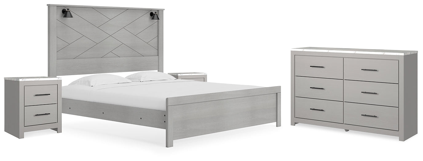 Cottonburg King Panel Bed with Dresser and 2 Nightstands