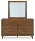 Lyncott King Upholstered Bed with Mirrored Dresser, Chest and 2 Nightstands