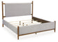 Lyncott Queen Upholstered Bed with Mirrored Dresser, Chest and 2 Nightstands