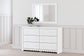 Mollviney Twin Panel Storage Bed with Mirrored Dresser and Nightstand