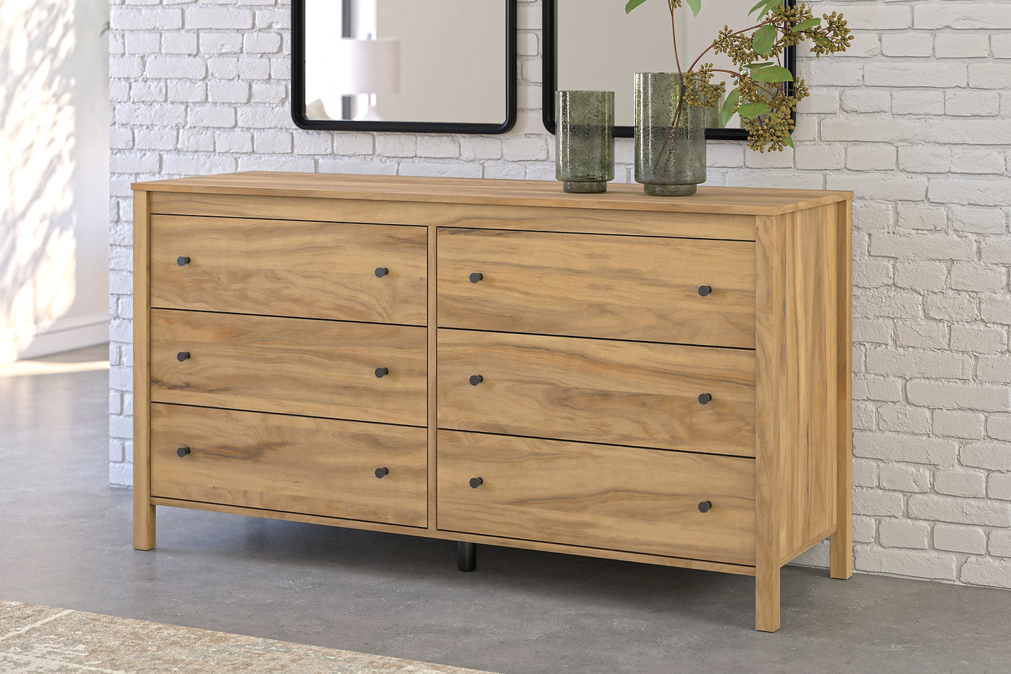 Bermacy Queen Platform Panel Bed with Dresser, Chest and Nightstand