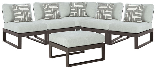 Beachloft 5-Piece Outdoor Sectional with Ottoman
