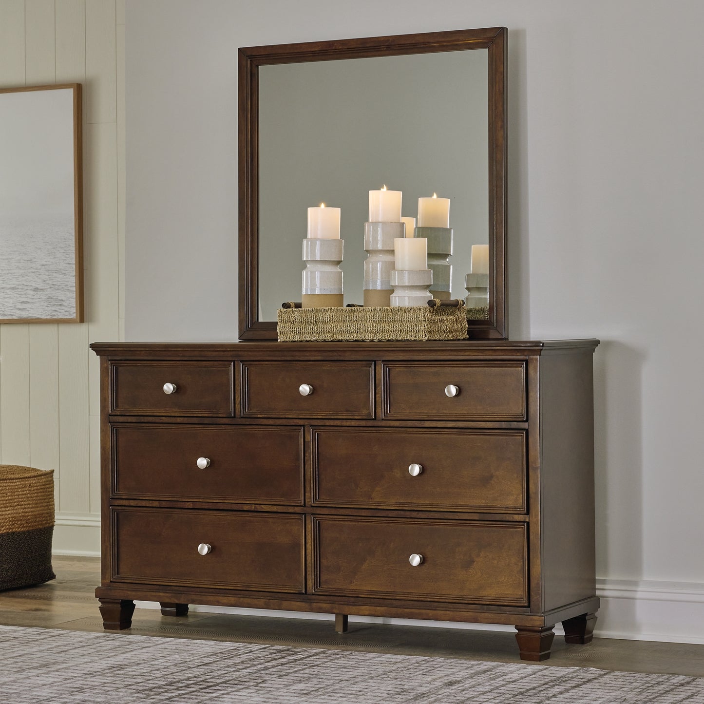 Danabrin King Panel Storage Bed, Dresser, Mirror and Nightstand