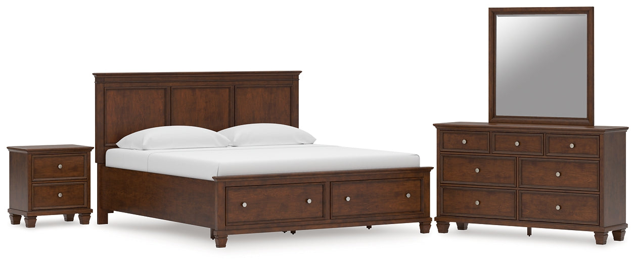 Danabrin King Panel Storage Bed, Dresser, Mirror and Nightstand