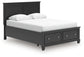 Lanolee Queen Panel Storage Bed, Dresser, Mirror and Nightstand