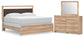 Kinlanni King Upholstered Panel Bed, Dresser and Mirror