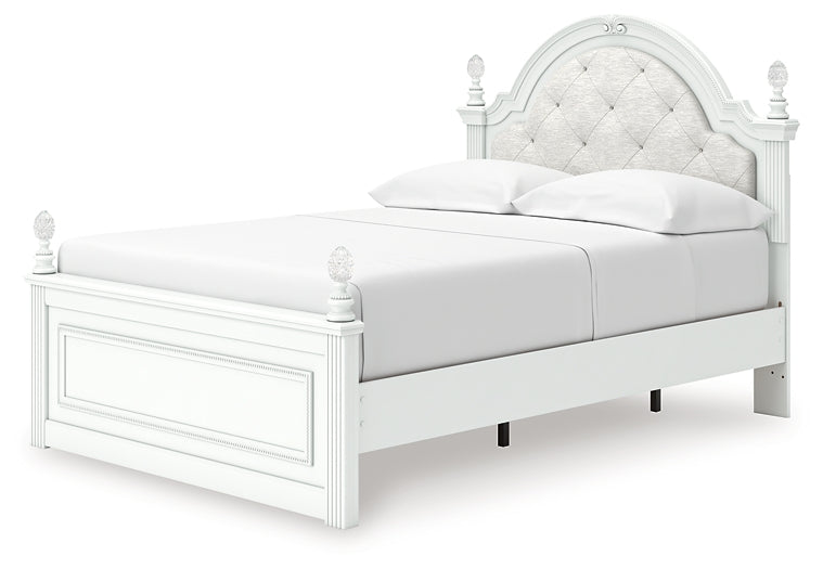 Kozlani Full Upholstered Panel Storage Bed, Dresser and Mirror