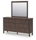 Pamytta Full Upholstered Panel Bed, Dresser, Mirror, Chest and Nightstand