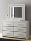 Zuraleus King Upholstered Panel Bed, Dresser and Mirror