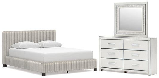 Zuraleus Queen Upholstered Bed, Dresser and Mirror