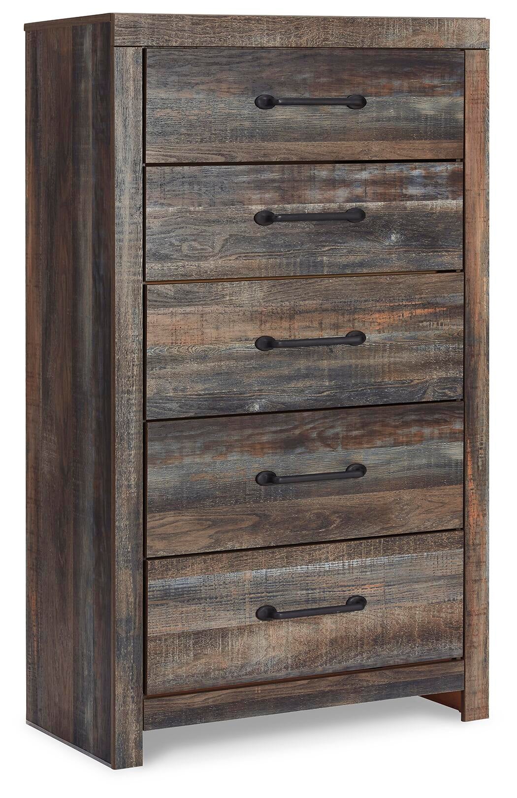 Drystan Queen Panel Bed with 4 Storage Drawers, Dresser, Mirror, Chest and Nightstand