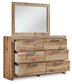 Hyanna Full Panel Storage Bed with Mirrored Dresser