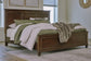 Danabrin King Panel Bed with Mirrored Dresser and Nightstand