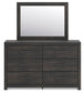 Delmorta Twin Panel Bed, Dresser, Mirror, Chest and Nightstand