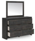 Delmorta Twin Panel Bed, Dresser, Mirror, Chest and Nightstand