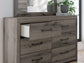 Graystorm Full Panel Bed with Storage, Dresser and Mirror