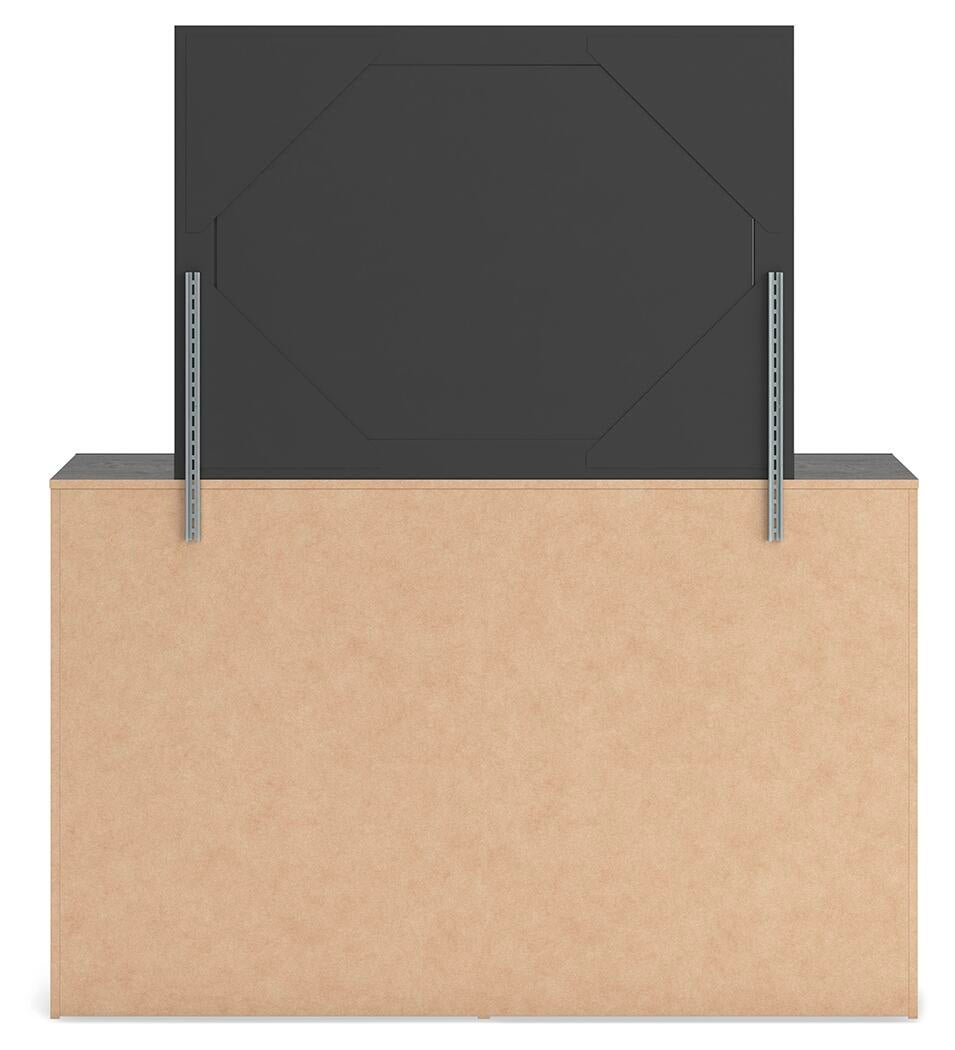 Delmorta Full Panel Bed, Dresser, Mirror and Nightstand