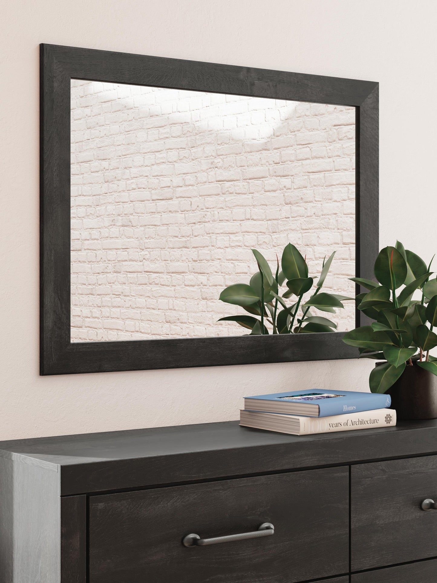 Delmorta Full Panel Bed with Storage, Dresser, Mirror and Nightstand