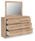 Hollymount Queen Upholstered Panel Bed, Dresser and Mirror