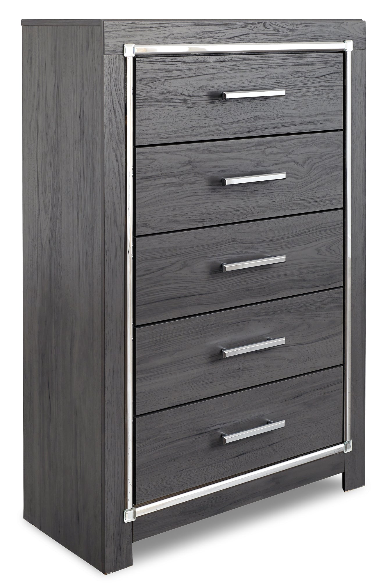 Lodanna Queen Panel Bed with 2 Storage Drawers with Mirrored Dresser, Chest and Nightstand