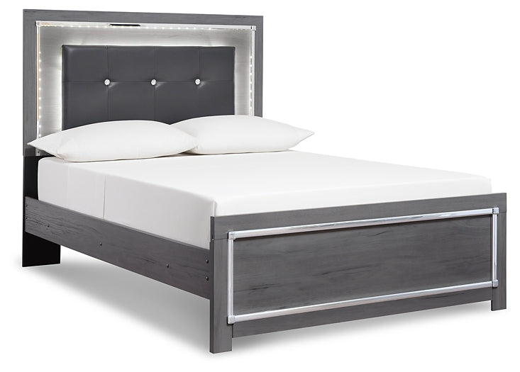 Lodanna Full Panel Bed with Mirrored Dresser, Chest and 2 Nightstands