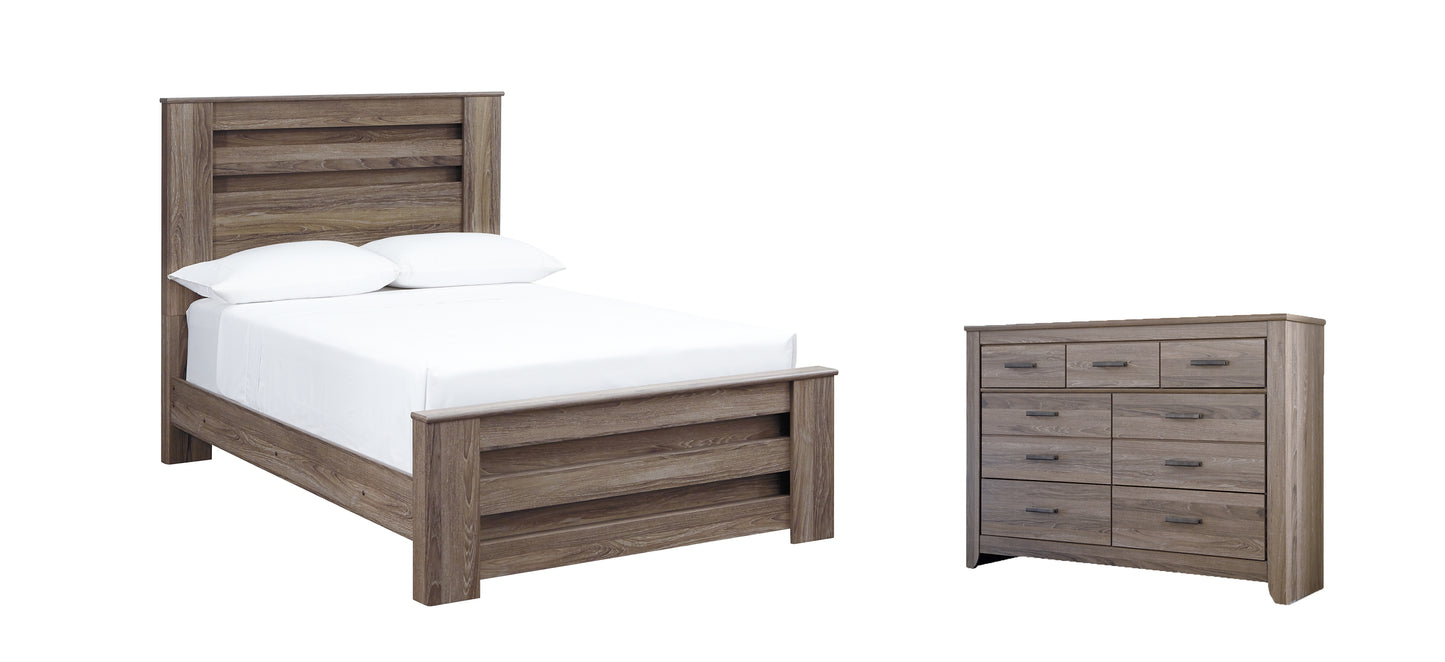 Zelen Full Panel Bed with Dresser