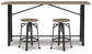 Lesterton Counter Height Dining Table and 2 Barstools